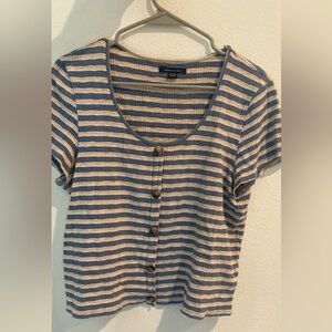 Striped Top with Buttons